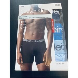 New Calvin Klein Men's 3 Pack Microfiber Boxer Briefs Medium NP2691X